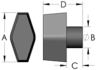 T1 T-Knob Line Drawing